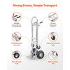 VEVOR 2 in 1 Hand Truck, 1000 lbs Load Capacity for 4-Wheel Mode, Convertible Hand Truck Dolly with Non-Slip Handle & Wheels, Portable Trolley Dolly for Moving Home, Office, Warehouse, Supermarket