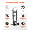 VEVOR 2 in 1 Folding Hand Truck, 500 lbs Load Capacity for 4-Wheel Mode, Convertible Hand Truck Dolly with Wheels & Adjustable Handle, Portable Trolley Dolly for Moving Home, Office, Warehouse