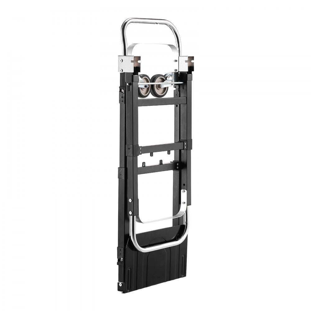 VEVOR 2 in 1 Folding Hand Truck, 500 lbs Load Capacity for 4-Wheel Mode, Convertible Hand Truck Dolly with Wheels & Adjustable Handle, Portable Trolley Dolly for Moving Home, Office, Warehouse