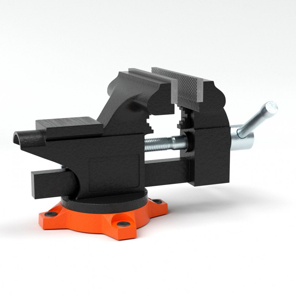 VEVOR Bench Vise, 4.5-inch Jaw Width 3.3-inch Jaw Opening , 240-Degree Swivel Locking Base Multipurpose Vise with Anvil, Heavy Duty Cast Iron Workbench Vise with Bolts & Nuts, for Drilling, Pipe Cutti