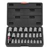 VEVOR Screw Extractor Set, 27 Pieces Hex Head Multi-Spline Easy Out Bolt Extractor Tool, with Adapters, Solid Storage Case, Cr-Mo Steel Stripped Bolt Remover for Removing Rounded, Broken Bolts, Screws