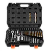VEVOR Screw Extractor Set, 63 Pieces, with Nut and Bolt Extractors, Nut Splitters, Taps, Drill Bits, Wrenches, Adapters, and Solid Storage Case, for Removing Rounded, Broken, or Stripped Fasteners
