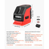 VEVOR Self Leveling Laser Level 49.2 ft, Green Cross Line 2 Spot Laser, for Picture Hanging, Tile, DIY Construction, Manual, Self-Leveling, Pulse Modes, IP54 Rated, 8H Runtime, with Storage Bag