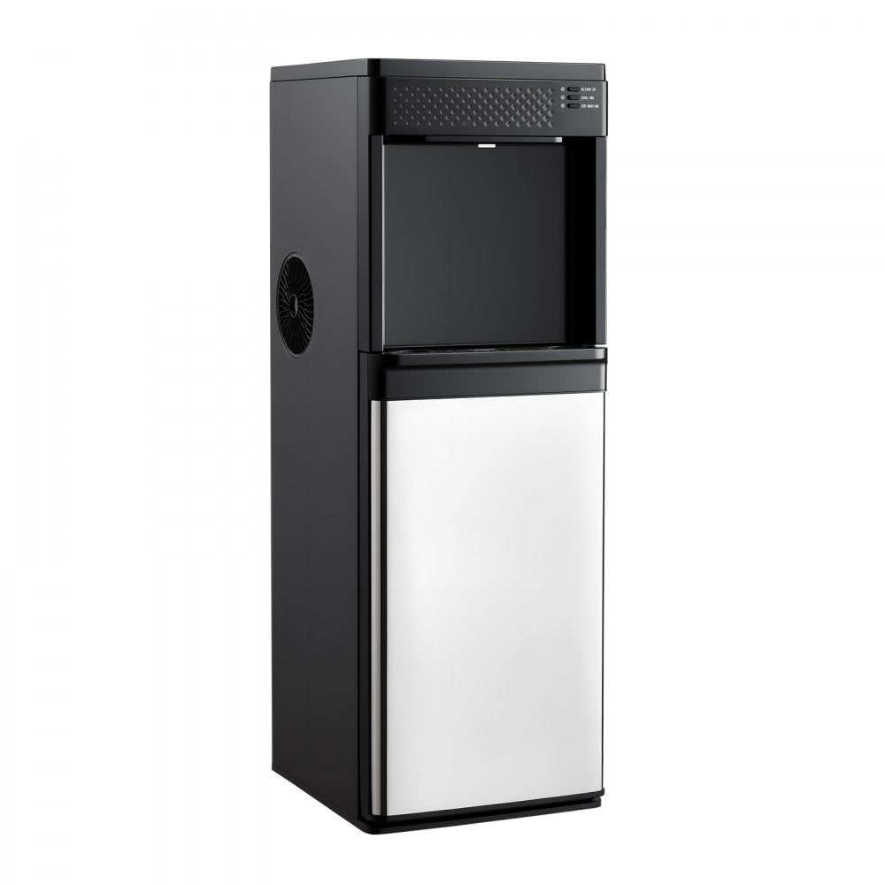 VEVOR Water Dispenser with Ice Maker, 3-in-1 Floor-Standing Water Dispenser, 33 LBS/24H, 9 Cubes/7 Min Fast Ice Making with 1.3 LBS Storage, Bullet Ice-Cubes & Cold-Water, for Home, Kitchen, Party