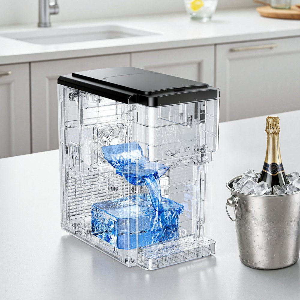 VEVOR Water Dispenser with Ice Maker, 3-in-1 Countertop Water Dispenser, 35 LBS/24H, 12 Cubes/7 Min Fast Ice Making with 4 LBS Storage, Bullet/Crushed Ices & Cold-Water, for Home, Kitchen, Party