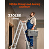 VEVOR Multi-Purpose Folding Ladder, 7-in-1 Tall Step Ladder, A Frame 3 Step Adjustable Telescoping Ladder, 12ft Reach Height Heavy Duty Extension Ladder, 330 lbs Capacity for Household Outdoor Work