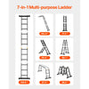 VEVOR Multi-Purpose Folding Ladder, 7-in-1 Tall Extension Step Ladder, A Frame 3 Step with Scaffolding Plank Telescoping Ladder, 12ft Reach Height Heavy Duty Ladder, 330 lbs Capacity for Home Outdoor