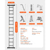 VEVOR Multi-Purpose Folding Ladder, 7-in-1 Tall Extension Step Ladder, A Frame 3 Step with Scaffolding Plank Telescoping Ladder, 12ft Reach Height Heavy Duty Ladder, 330 lbs Capacity for Home Outdoor
