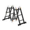 VEVOR Multi-Purpose Folding Ladder, 7-in-1 Tall Extension Step Ladder, A Frame 3 Step with Scaffolding Plank Telescoping Ladder, 12ft Reach Height Heavy Duty Ladder, 330 lbs Capacity for Home Outdoor