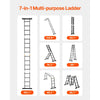 VEVOR Multi-Purpose Folding Ladder, 7-in-1 Tall Extension Step Ladder, A Frame 4 Step with Scaffolding Plank Telescoping Ladder, 15.5ft Reach Height Heavy Duty , 330 lbs Capacity for Home Outdoor
