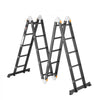 VEVOR Multi-Purpose Folding Ladder, 7-in-1 Tall Extension Step Ladder, A Frame 5 Step Telescoping Ladder, 19ft Reach Height Heavy Duty Adjustable Ladder, 330 lbs Capacity for Home Outdoor