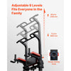 VEVOR Pull Up Bar, 330 LBS Power Tower Dip Station, Workout Dip Station with H-Shaped Stable Base & Assistance Platform, Adjustable 9 Level Height Pullup Stand for Back, 3-Level Adjustable Elbow Pads