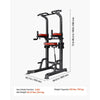 VEVOR Pull Up Bar, 330 LBS Power Tower Dip Station, Workout Dip Station with H-Shaped Stable Base & Assistance Platform, Adjustable 9 Level Height Pullup Stand for Back, 3-Level Adjustable Elbow Pads