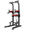 VEVOR Pull Up Bar, 330 LBS Power Tower Dip Station, Workout Dip Station with H-Shaped Stable Base & Assistance Platform, Adjustable 9 Level Height Pullup Stand for Back, 3-Level Adjustable Elbow Pads