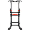 VEVOR Pull Up Bar, 330 LBS Power Tower Dip Station, Workout Dip Station with H-Shaped Stable Base & Assistance Platform, Adjustable 9 Level Height Pullup Stand for Back, 3-Level Adjustable Elbow Pads