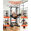 VEVOR Pull Up Bar, 330 LBS Power Tower Dip Station, Workout Dip Station with H-Shaped Stable Base & Back Pad, Adjustable 12 Level Height Free Standing Chin Up Bar for Back, 4-Level Adjustable Back Pad