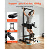 VEVOR Pull Up Bar, 330 LBS Power Tower Dip Station, Workout Dip Station with H-Shaped Stable Base & Back Pad, Adjustable 12 Level Height Free Standing Chin Up Bar for Back, 4-Level Adjustable Back Pad