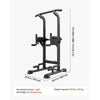 VEVOR Pull Up Bar, 330 LBS Power Tower Dip Station, Workout Dip Station with H-Shaped Stable Base & Back Pad, Adjustable 12 Level Height Free Standing Chin Up Bar for Back, 4-Level Adjustable Back Pad