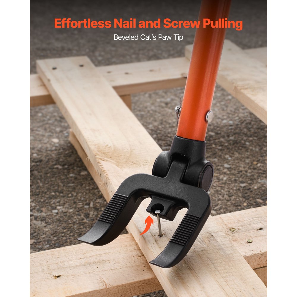 VEVOR Pallet Buster Tool, 44 Inch Carbon Steel Handle Wrecking Pry Bar, 2000 lbs Weight Capacity, Heavy Duty Deck Board Removal Tool, Breaker Bar for Flooring, Framing, Roofing, Trim, Drywall