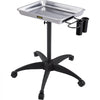 VEVOR Mayo Stand Medical Tray, Height Adjustable Stainless Steel Salon Tray Easy Assemble Tattoo Cart Lab Tray with 2 Cups & 1 Metal Ring for SPA Clinic Personal Care Lab Hospital Dentistry, Silver