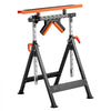 VEVOR 4-in-1 Roller Stand, 440 lb Load Capacity, 33-50 in Adjustable Height, Folding Heavy Duty with Rack & Polished Multi-directional Roller Head, for Table Saw Outfeed Woodworking Extension Support