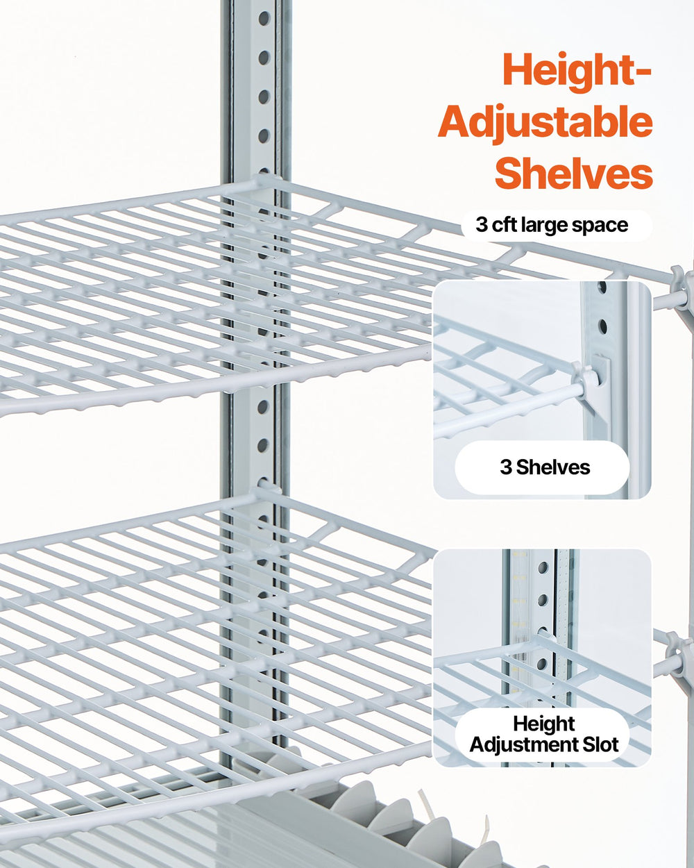 VEVOR height-adjustable shelves feature image
