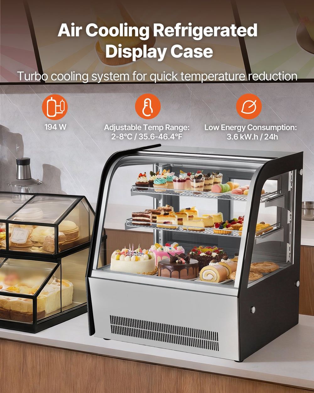 VEVOR Refrigerated Display Case - Air Cooling Refrigerated Display Case feature graphic