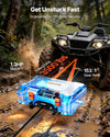 VEVOR Portable Winch, 3500 lbs 12V DC Electric Winch with Synthetic Rope, Wireless & Wired Remotes, Box-Style Recovery Kit with Fairlead, Clevis Hook, Strap for ATV UTV Off-Road Outdoor Pulling Tasks