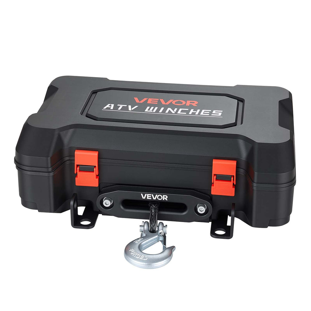 VEVOR Portable Winch, 6000 lbs 12V DC Electric Winch with Synthetic Rope, Wireless & Wired Remotes, Box-Style Recovery Kit with Fairlead, Clevis Hook, Strap for ATV UTV Off-Road Outdoor Pulling Tasks