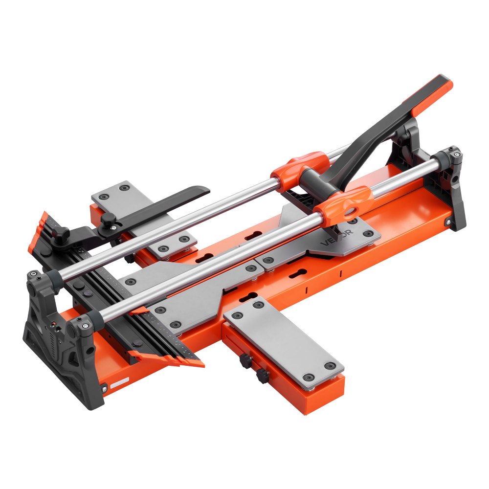 VEVOR 24-Inch Manual Tile Cutter, Upgraded Sliding Head Cutting Tool with Spring-Loaded Base, Angle Fence, Tungsten Carbide Cutting Wheel, Alignment Guide, for DIY Pros, Ceramic, Floor, Wall Tiles