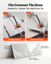 Fits common tile sizes; straight and diagonal slicing; max cut length 47.2 in