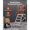 VEVOR 5-Step Rolling Warehouse Ladder Industrial Aluminum Mobile Step Stair, 360° Security Guardrails, Non-Slip Steps & Locking Wheels, 375LBS Capacity Heavy Duty Platform Ladder for Garage Library