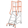 VEVOR 5-Step Rolling Warehouse Ladder Industrial Aluminum Mobile Step Stair, 360° Security Guardrails, Non-Slip Steps & Locking Wheels, 375LBS Capacity Heavy Duty Platform Ladder for Garage Library