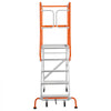 VEVOR 5-Step Rolling Warehouse Ladder Industrial Aluminum Mobile Step Stair, 360° Security Guardrails, Non-Slip Steps & Locking Wheels, 375LBS Capacity Heavy Duty Platform Ladder for Garage Library