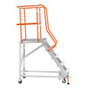 VEVOR 5-Step Rolling Warehouse Ladder Industrial Aluminum Mobile Step Stair, 360° Security Guardrails, Non-Slip Steps & Locking Wheels, 375LBS Capacity Heavy Duty Platform Ladder for Garage Library