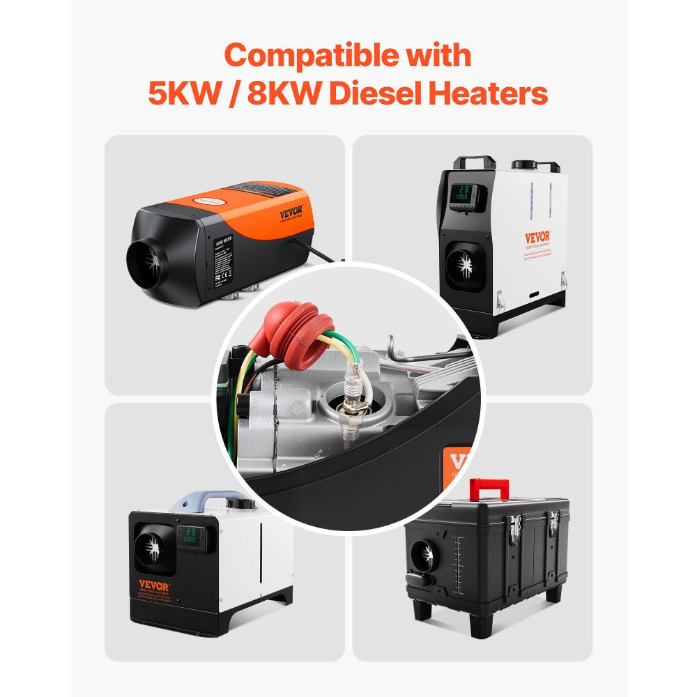 VEVOR 8V Glow Plug Repair Kit, Glow Plug Heater Repair Parking Heater Maintenance Kit with Atomization Mesh, Compatible with 5KW 8KW Diesel Air Heaters Models, Diesel Heaters Parts for Car Truck