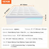 VEVOR Mattress Topper, Queen Size, 3 in Thickness, Memory Foam, Fiber Fill, Detachable & Washable Casing, Ergonomically Designed for Pressure Relief, Comfortable Cooling & Breathable, for Hot Sleepers
