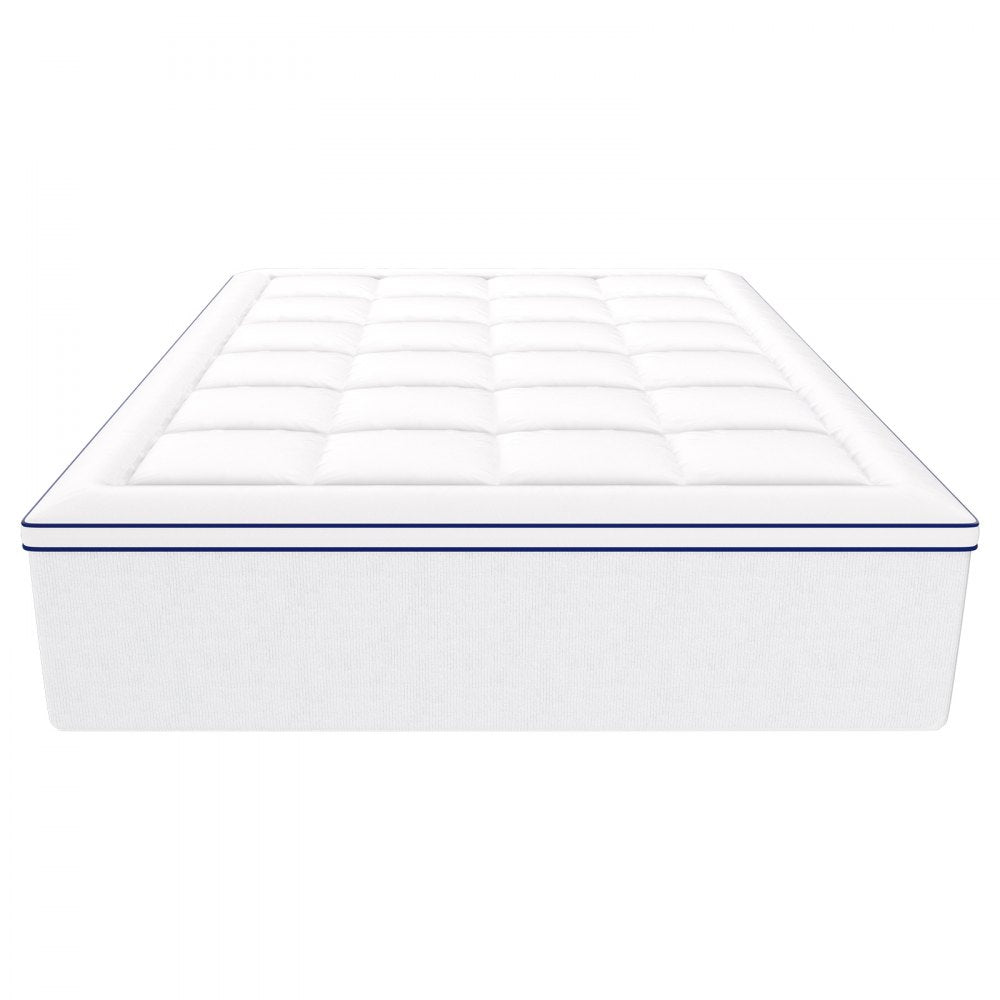 VEVOR Mattress Topper, Queen Size, 3 in Thickness, Memory Foam, Fiber Fill, Detachable & Washable Casing, Ergonomically Designed for Pressure Relief, Comfortable Cooling & Breathable, for Hot Sleepers