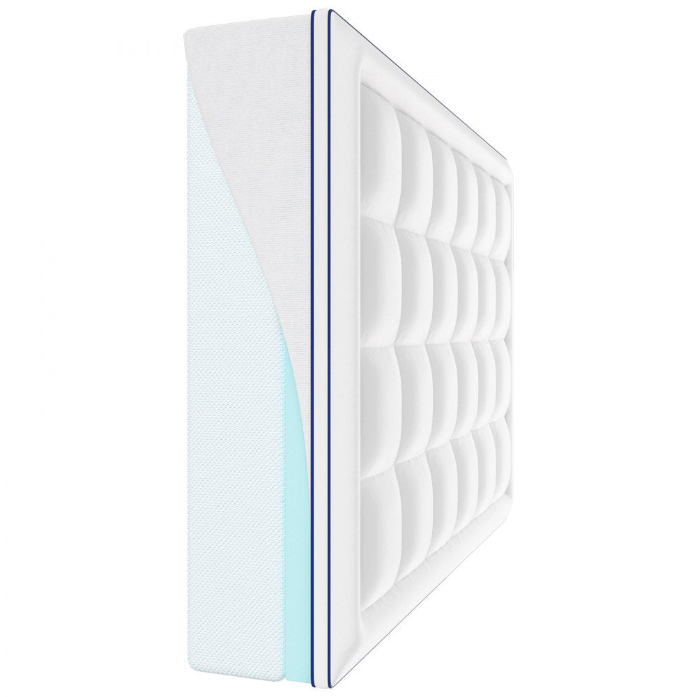 VEVOR Mattress Topper, Queen Size, 3 in Thickness, Memory Foam, Fiber Fill, Detachable & Washable Casing, Ergonomically Designed for Pressure Relief, Comfortable Cooling & Breathable, for Hot Sleepers