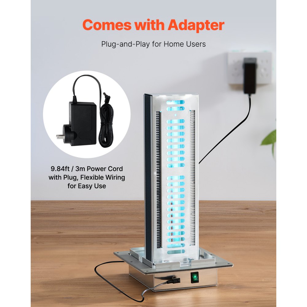 VEVOR HVAC Air Purifier Whole House, 24W 12inch, Light in Duct for Ac (Air Conditioning) Duct, Air Scrubber with 2 Bulb, PCO Technology and Carbon Filtration HVAC lights for Ac Systems