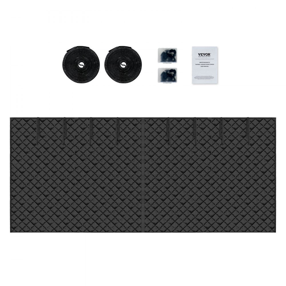 VEVOR Garage Door Screen for Winter, 18x7FT, Garage Door Insulation Kit, Magnetic Thermal Insulated Door Curtain with 300D Oxford Fabric Heavy Duty Weighted Bottom, Easy Assembly for Garage Door
