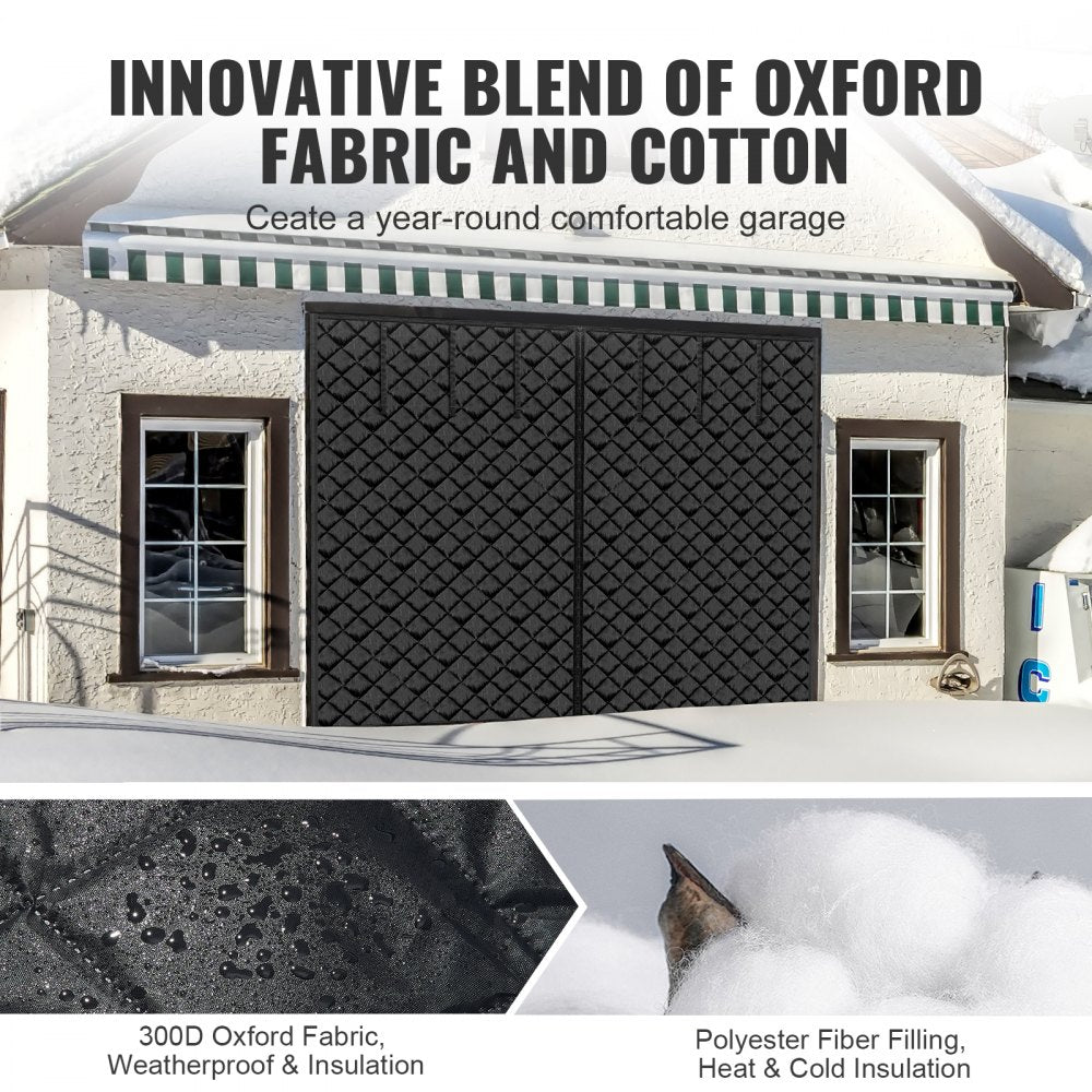 VEVOR Garage Door Screen for Winter, 10x8FT, Garage Door Insulation Kit, Magnetic Thermal Insulated Door Curtain with 300D Oxford Fabric Heavy Duty Weighted Bottom, Easy Assembly for Garage Door