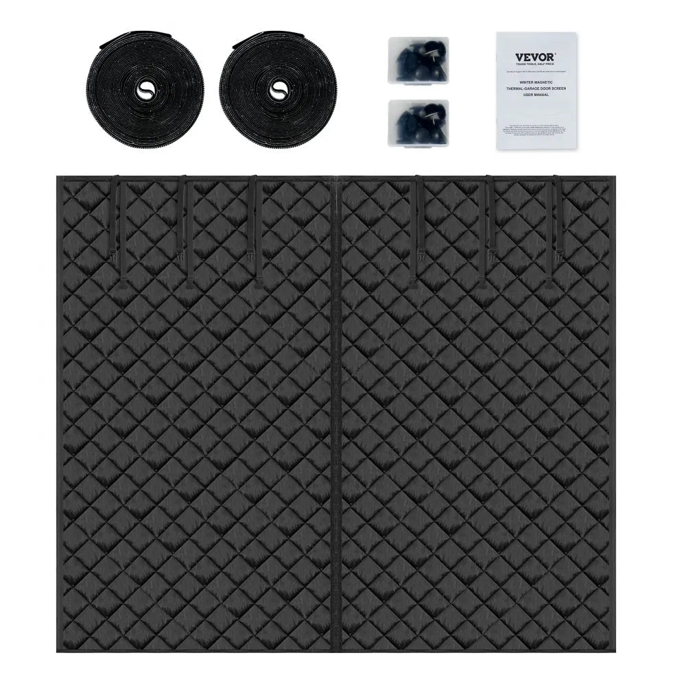 VEVOR Garage Door Screen for Winter, 10x8FT, Garage Door Insulation Kit, Magnetic Thermal Insulated Door Curtain with 300D Oxford Fabric Heavy Duty Weighted Bottom, Easy Assembly for Garage Door