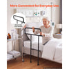 VEVOR Bed Rails for Elderly Adults Folding Bed Side Rail with Floor Support, Length & Height Adjustable, High-Strength Steel Bedside Assist Cane, Fits King Queen Full Twin Bed, 300LBS Strong Capacity