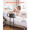VEVOR Bed Rails for Elderly Adults Folding Bed Side Rail with Floor Support, Length & Height Adjustable, 300LBS Strong Capacity, Bedside Assist Cane with Storage Pocket, Fits King Queen Full Twin Bed