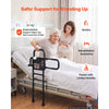 VEVOR Bed Rail for Elderly Adult Folding Bed Assist Rail with Floor Support, Motion Sensor LED Light, 300LBS Dual-Handle Support, Adjustable Handle Length, Storage Pocket, Fit King Queen Full Twin Bed