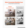 VEVOR Bed Rail for Elderly Adult Folding Bed Assist Rail with Floor Support, Motion Sensor LED Light, 300LBS Dual-Handle Support, Adjustable Handle Length, Storage Pocket, Fit King Queen Full Twin Bed