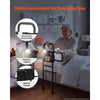 VEVOR Bed Rail for Elderly Adult Folding Bed Assist Rail with Floor Support, Motion Sensor LED Light, 300LBS Dual-Handle Support, Adjustable Handle Length, Storage Pocket, Fit King Queen Full Twin Bed