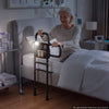 VEVOR Bed Rail for Elderly Adult Folding Bed Assist Rail with Floor Support, Motion Sensor LED Light, 300LBS Dual-Handle Support, Adjustable Handle Length, Storage Pocket, Fit King Queen Full Twin Bed
