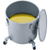 VEVOR Fryer Grease Bucket, 8 Gal Oil Disposal Caddy with Caster Base, Carbon Steel with Rust-Proof Coating, Oil Transport Container with Lid, Lock Clips, Filter Bag for Hot Cooking Oil Filtering, Gray